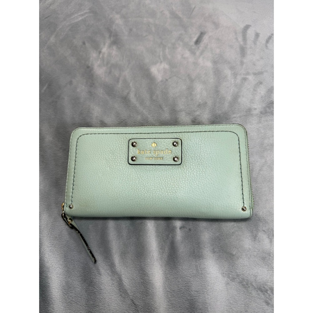 Kate Spade New York Large Mint Leather Continental Zip Around Wallet